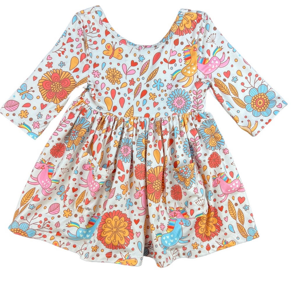 MILA & ROSE Unicorn Twirl Dress - 6-12M
